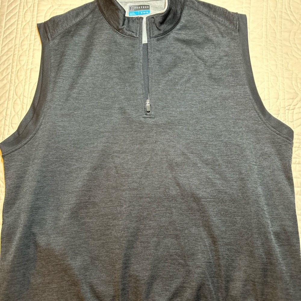 PGA Tour Quarter-Zip Black Vest Men’s Size XL